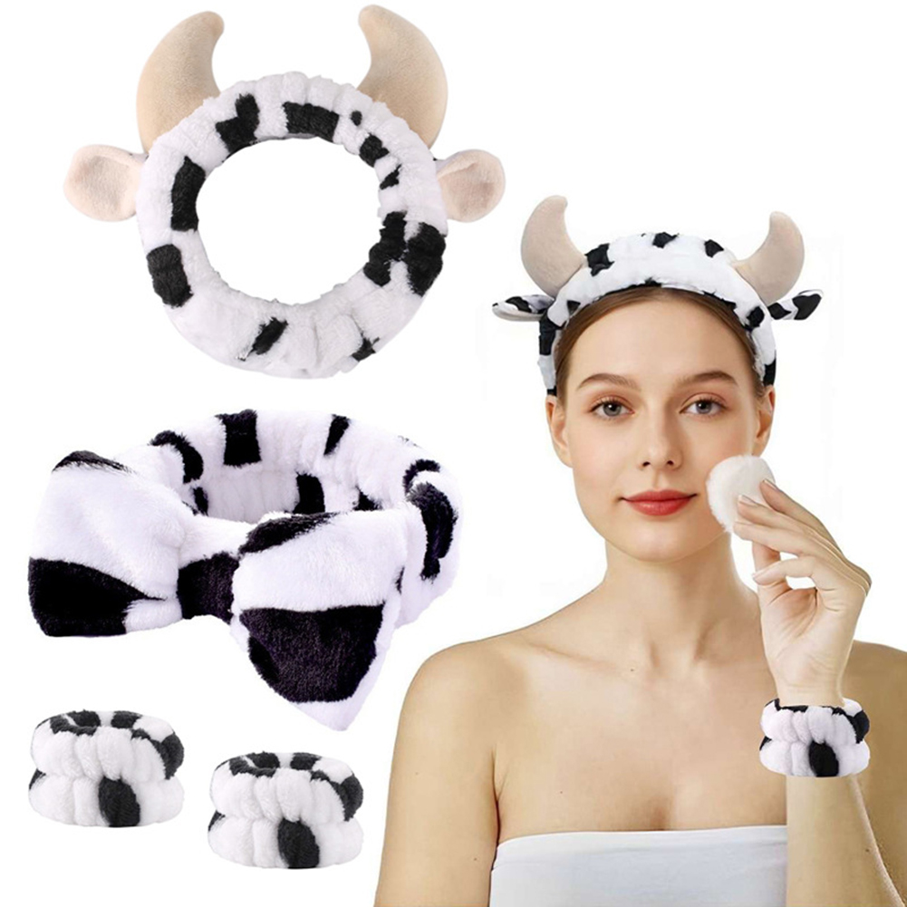 Skincare Routine - 4 Uds. Diadema de vaca 3D,